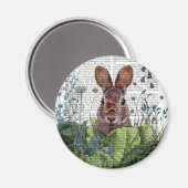 Rabbit in a Cabbage Patch Magneet (Voorkant / Achterkant)