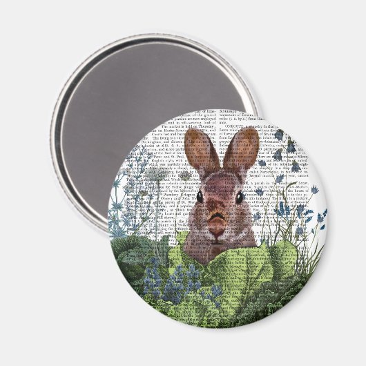 Rabbit in a Cabbage Patch Magneet (Voorkant / Achterkant)