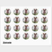 Rabbit in a Cabbage Patch Ronde Sticker (Vel)