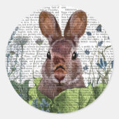 Rabbit in a Cabbage Patch Ronde Sticker (Voorkant)