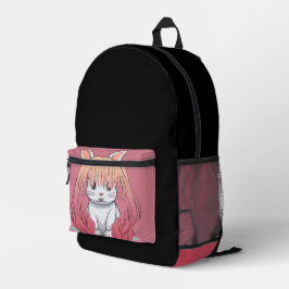 Rabbit in a Wig Bedrukte Rugzak