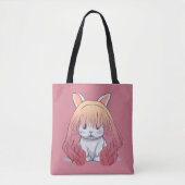 Rabbit in a Wig Tote Bag (Voorkant)