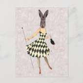 Rabbit in Black White Dress 2 Briefkaart (Voorkant)