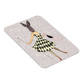 Rabbit in Black White Dress 2 Magneet (Rechterzijde)