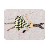 Rabbit in Black White Dress 2 Magneet (Horizontaal)