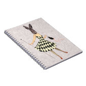 Rabbit in Black White Dress 2 Notitieboek (Rechterzijde)