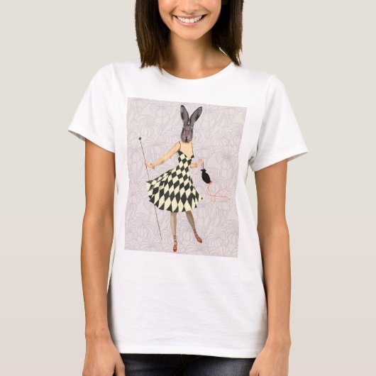 Rabbit in Black White Dress 2 T-shirt (Voorkant)