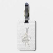 Rabbit in Black White Dress Bagagelabel (Achterkant verticaal)