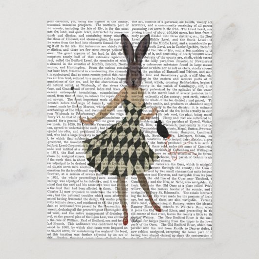 Rabbit in Black White Dress Briefkaart (Voorkant)