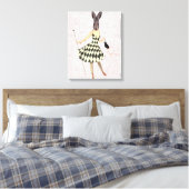 Rabbit in Black White Dress Canvas Afdruk (Insitu (Slaapkamer))