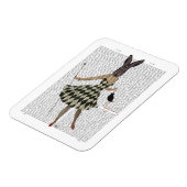 Rabbit in Black White Dress Magneet (Linkerzijde)