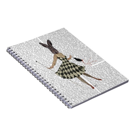 Rabbit in Black White Dress Notitieboek (Rechterzijde)