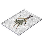 Rabbit in Black White Dress Notitieboek (Linkerzijde)