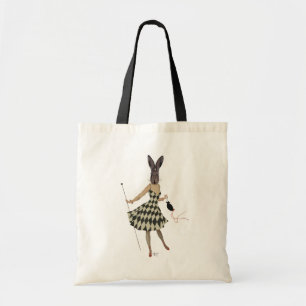Rabbit in Black White Dress Tote Bag