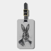 Rabbit in Suit Portret Bagagelabel (Voorkant verticaal)