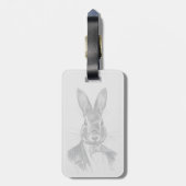 Rabbit in Suit Portret Bagagelabel (Achterkant verticaal)
