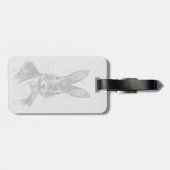 Rabbit in Suit Portret Bagagelabel (Achterkant horizontaal)