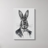 Rabbit in Suit Portret Canvas Afdruk (Voorkant)