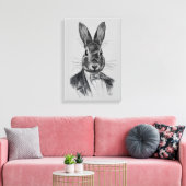 Rabbit in Suit Portret Canvas Afdruk (Insitu (Woonkamer))
