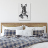 Rabbit in Suit Portret Canvas Afdruk (Insitu (Slaapkamer))