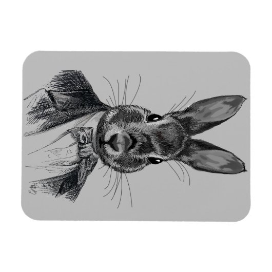 Rabbit in Suit Portret Magneet (Horizontaal)
