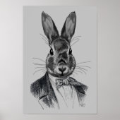 Rabbit in Suit Portret Poster (Voorkant)
