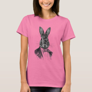 Rabbit in Suit Portret T-shirt