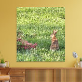 Rabbit in the Grass - Vreedzame Natuur Fotografie Canvas Afdruk (Insitu (Woonkamer))