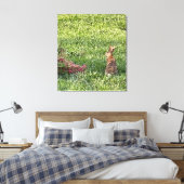 Rabbit in the Grass - Vreedzame Natuur Fotografie Canvas Afdruk (Insitu (Slaapkamer))