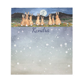 Rabbit in the Moon Personalized Sterrennacht Bunny Notitieblok