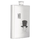 Rabbit in Top Hat Monogram Heupfles (Rechts)