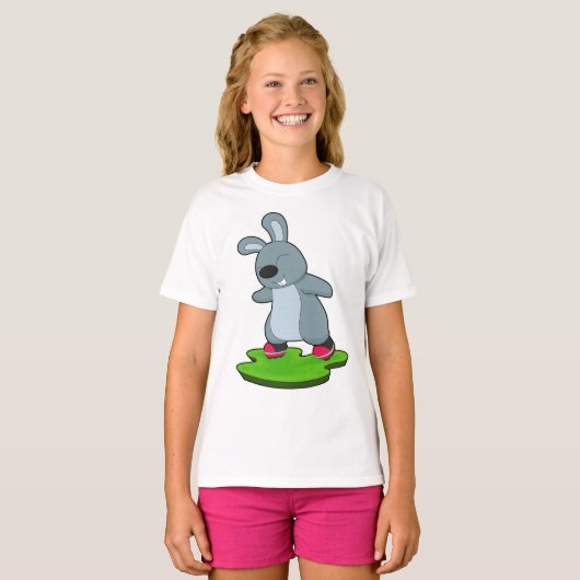 Rabbit Inline skating Inline skates T-shirt (Voorkant volledig)