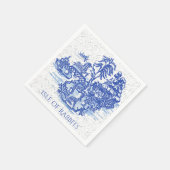Rabbit Island Blue Willow Antiek Asian Pattern Servet (Hoek)