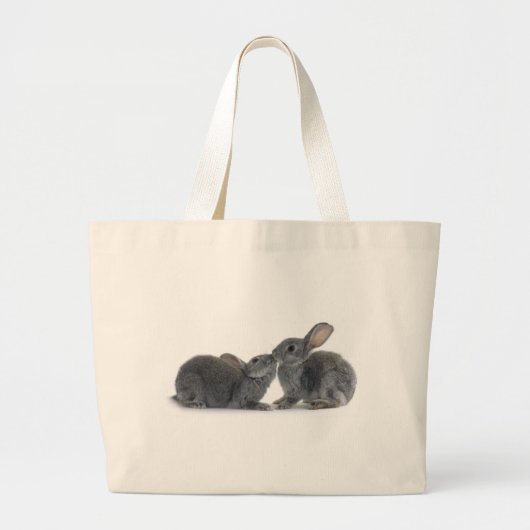 Rabbit Kiss Grote Tote Bag (Voorkant)