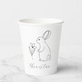 Rabbit Line Drawing Papieren Bekers (Voorkant)