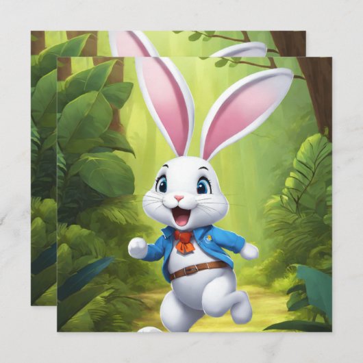 Rabbit Logo Black Guest Book Menu (Voorkant / Achterkant)