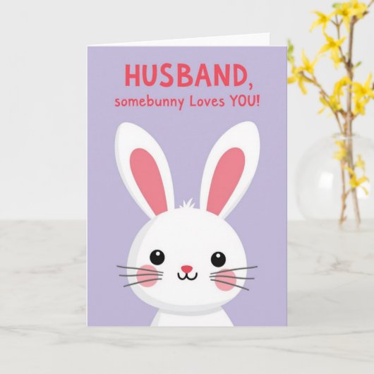 Rabbit Love Note Card Kaart (Gele Bloem)
