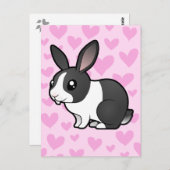 Rabbit Love (uppy ear gladde hair) Briefkaart (Voorkant / Achterkant)