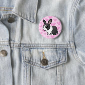 Rabbit Love (uppy ear gladde hair) Ronde Button 5,7 Cm (In situ)