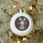 Rabbit Lover Heart Girl Keramische Bal Ornament<br><div class="desc">Rabbit Lover Heart Girl</div>