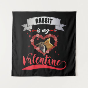 Rabbit Lover Konijn is mijn Valentijn Wandkleed