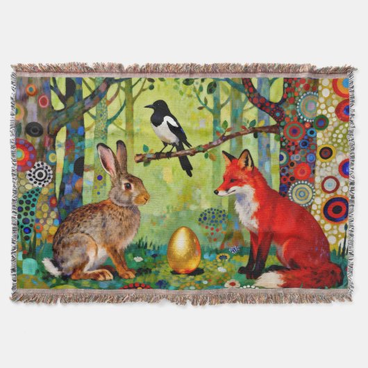 Rabbit, Magpie, Fox and “The Forest’s Secret”  Deken (Voorkant)