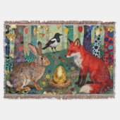 Rabbit, Magpie, Fox and “The Golden Goose Egg” Deken (Voorkant)