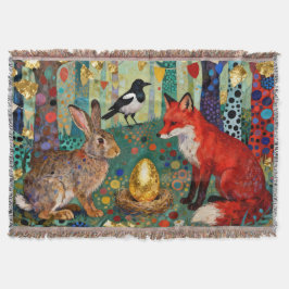 Rabbit, Magpie, Fox and “The Golden Goose Egg” Deken