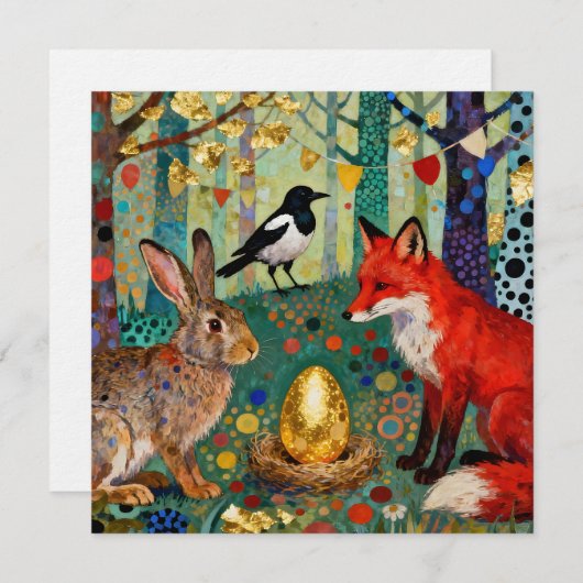Rabbit, Magpie, Fox and “The Golden Goose Egg” Kaart (Voorkant / Achterkant)