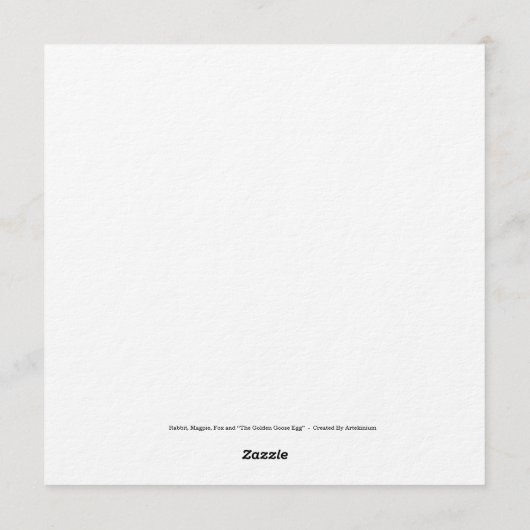 Rabbit, Magpie, Fox and “The Golden Goose Egg” Kaart (Achterkant)
