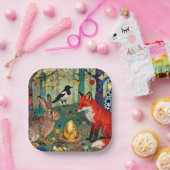 Rabbit, Magpie, Fox and “The Golden Goose Egg” Papieren Bordje (Feest)