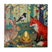 Rabbit, Magpie, Fox and “The Golden Goose Egg” Tegeltje (Voorkant)