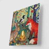 Rabbit, Magpie, Fox and “The Golden Goose Egg” Vierkante Klok (Hoek)