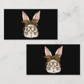 Rabbit mama Bunny met leopard Glasses Headband Visitekaartje (Voorkant / Achterkant)